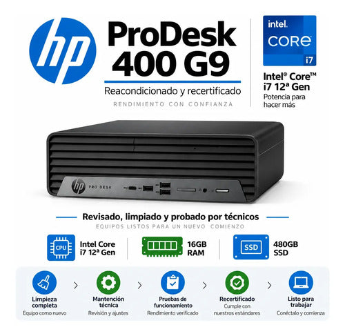PC HP ProDesk 400 G9 Core i7 12ª Gen 16GB RAM SSD 480GB