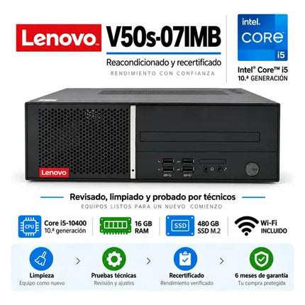 Lenovo V50s Core i5-10400 10ª Gen 16 GB RAM SSD M.2 480 GB Wi-Fi
