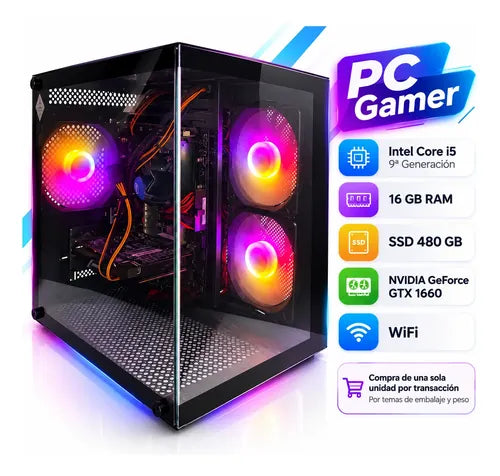 PC Gamer Intel i5 9na 16GB SSD 480GB GTX 1660 WiFi