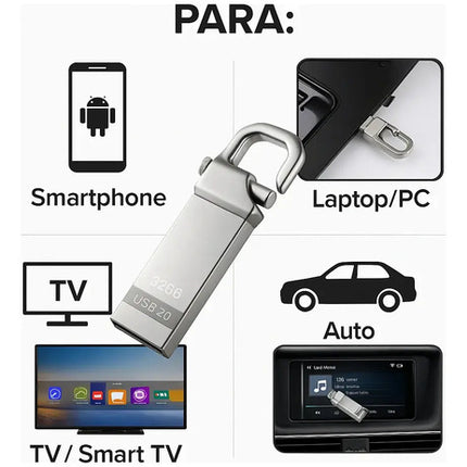 Pack 3 Pendrive Ceamere 8gb Usb Flash Metalico  Smtyu Plateado Generico