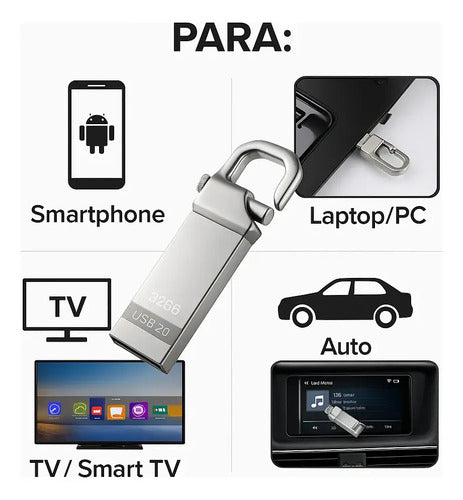 Pack 3 Pendrive Ceamere 8gb Usb Flash Metalico  Smtyu Plateado Generico