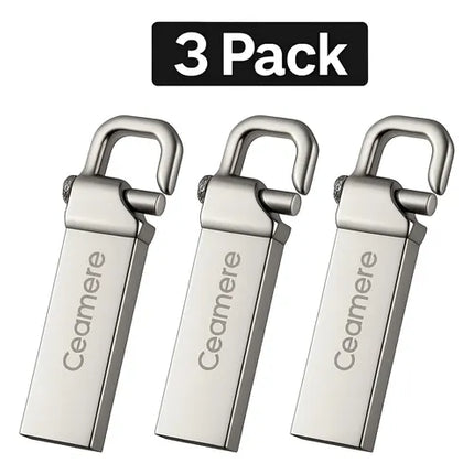 Pack 3 Pendrive Ceamere 8gb Usb Flash Metalico  Smtyu Plateado Generico