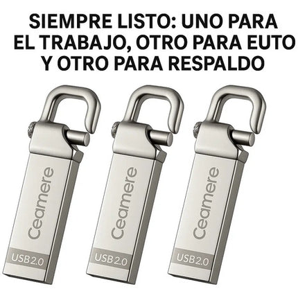 Pack 3 Pendrive Ceamere 8gb Usb Flash Metalico  Smtyu Plateado Generico
