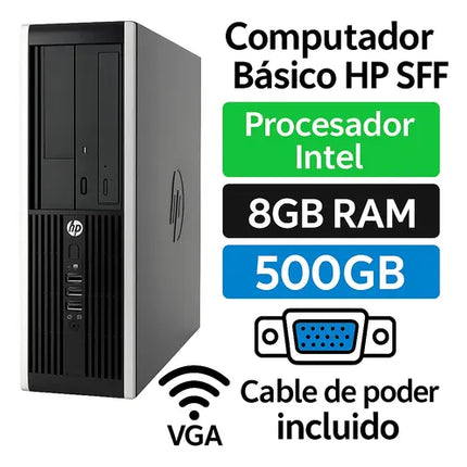 Pc Computador Basico Hp Sff 8gb Disco 500gb Wifi Oficina