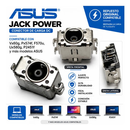 Jack Power Asus Asus Vx60g, Px574f, F570u, Ux580g, P2451f,