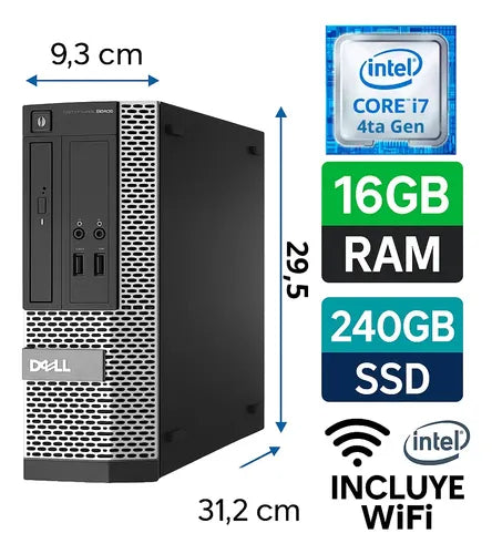 Potente Computador Dell Core I7 Cuarta 16gb  240gb Ssd Wifi 240 Gb 16 Gb Intel Graphics