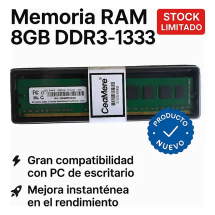 Memoria Ram Ddr3 8gb 1333 Mhz Ceamere U-dimm 1.5v