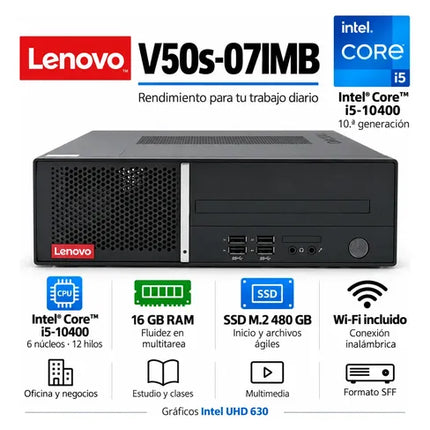 Lenovo V50s Core i5-10400 10ª Gen 16 GB RAM SSD M.2 480 GB Wi-Fi