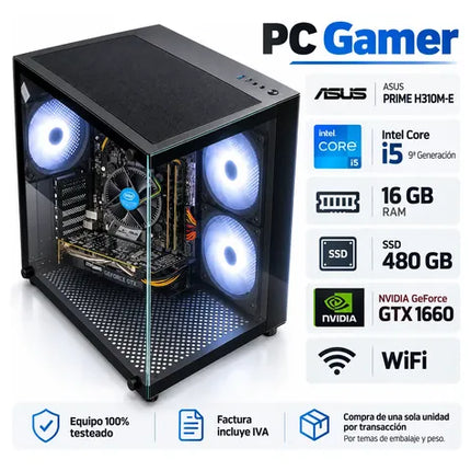 PC Gamer Intel i5 9na 16GB SSD 480GB GTX 1660 WiFi