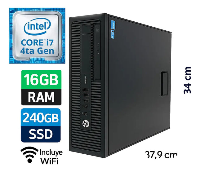 Potente Computador Hp Intel Core I7, 16gb 240 Gb Ssd Wifi
