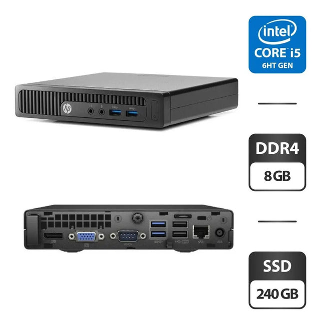 Pc Hp Prodesk Mini 400 G2, I5 Sexta, 8 Gb, 240 Ssd Wifi