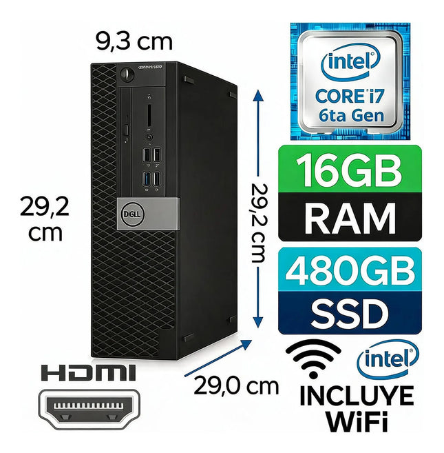 Dell Optiplex 7040 I7 6700 16gb  480 Ssd Wifi