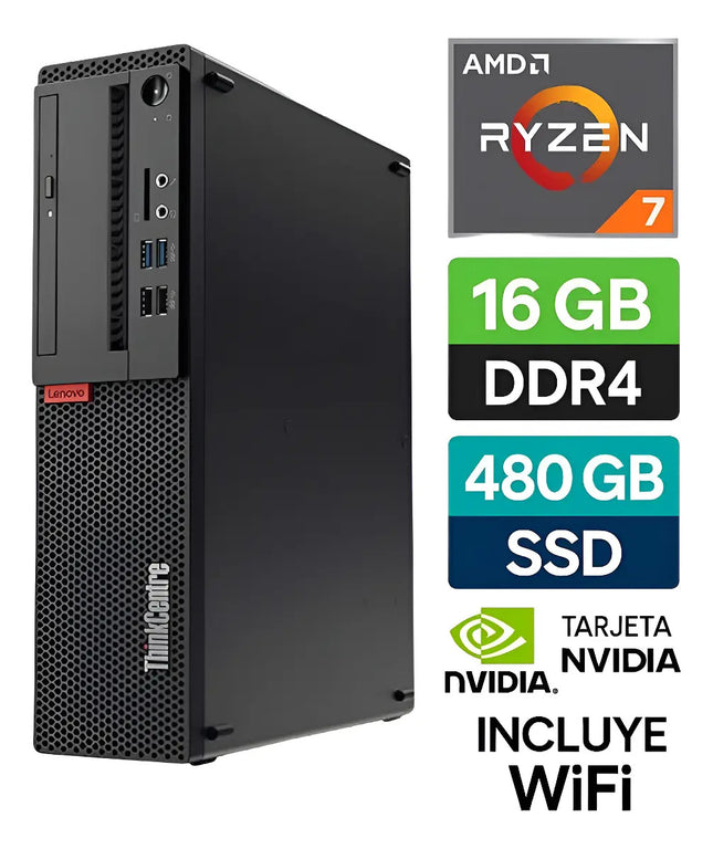 Lenovo Desktop Amd Ryzen 7 16gb 480gb Ssd Wifi